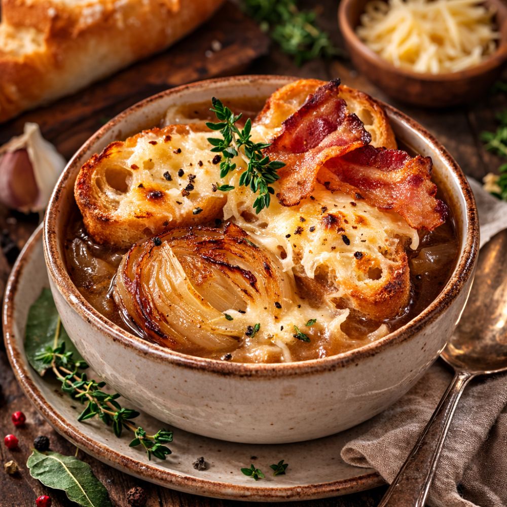 Soupe à l’oignon gourmande