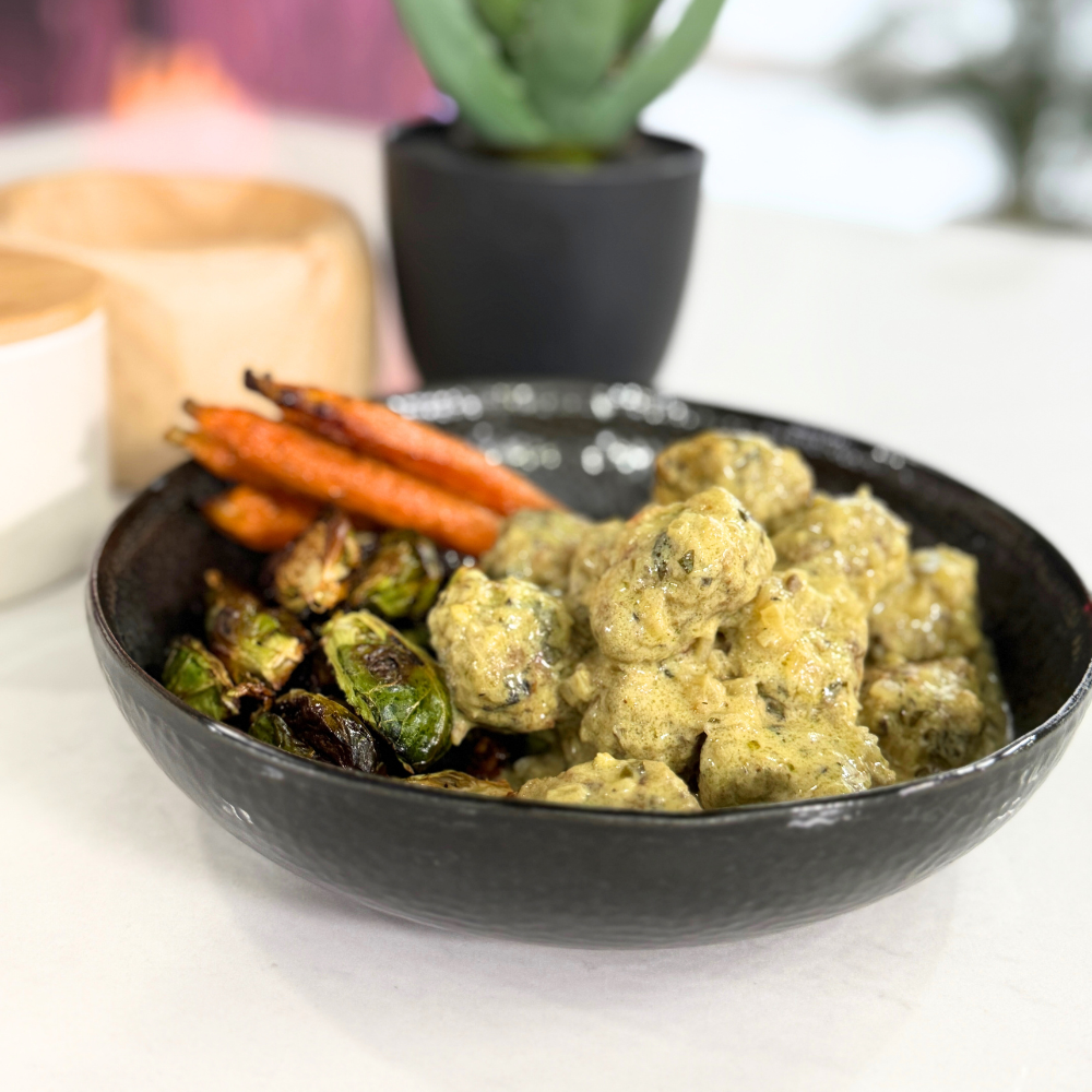 Kalbsbällchen in cremiger Weißweinsauce