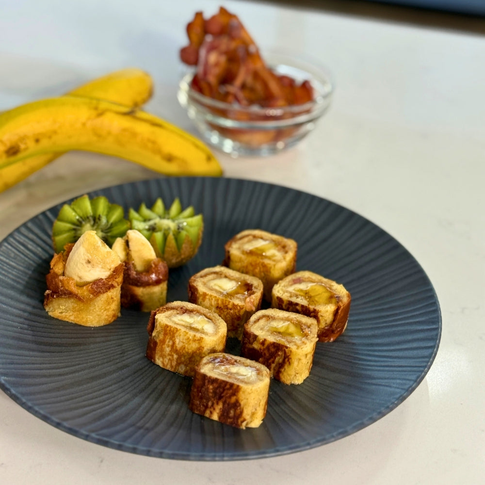 Rouleau croustillant banane-beurre d’arachide et bacon | Jonathan Garnier